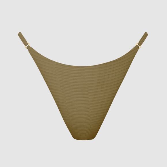 Acacia Swim Ralphy Dual Ribbed Bikini Bottom - Palm - Minimal Coverage - L - NWT - Picture 6 of 11